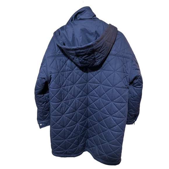 EUC - Avec Les Filles - Long Quilted Puffer Coat - Navy - size Large - Picture 7 of 7